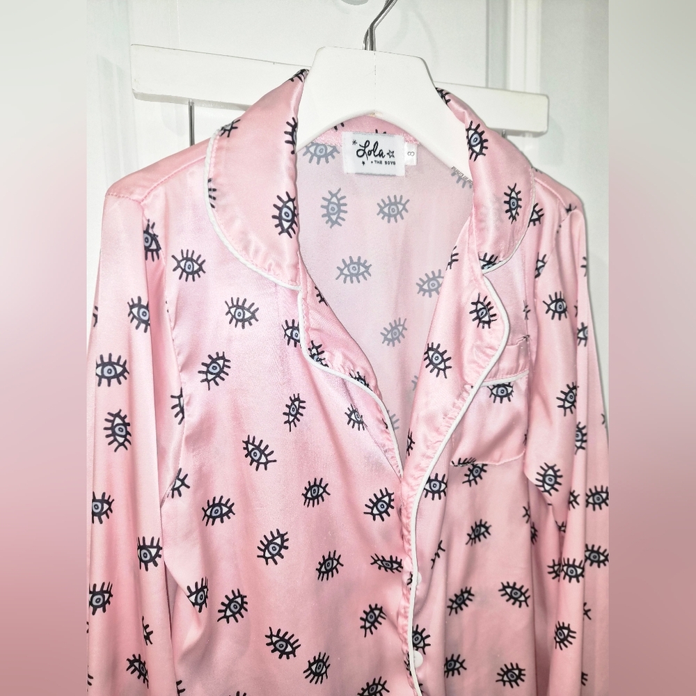 Lola + the Boys Evil Eye Silky Pajama Set, girls size 8, EUC - Picture 8 of 12